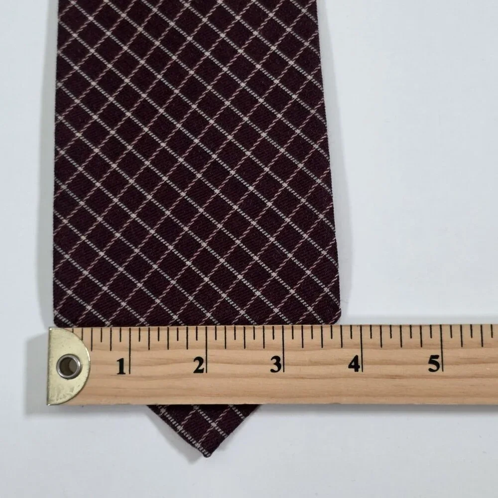 Vtg Gap Wool Silk Tie Brown Beige Geometric Pattern Preppy Office USA W 4